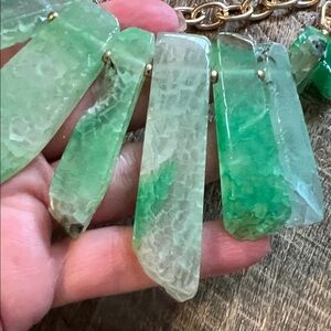 The Studio Barse Elegant Natural Bib of Raw Green Agate Necklace